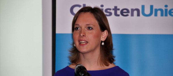 CU Stieneke van der Graaf (CU) op verkiezingstournee in Zwartsluis